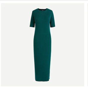 *J Crew Emerald Green Ribbed Body Hugging Dress
